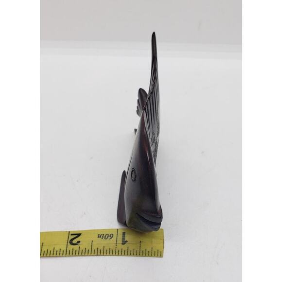 Vintage Hand Carved Wood Fish Figurine Sculpture Home Decor Folk Art Angel - Picture 7 of 9